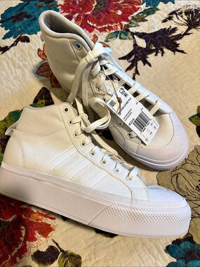 adidas White High Top Platform Sneakers US 8.5NWT